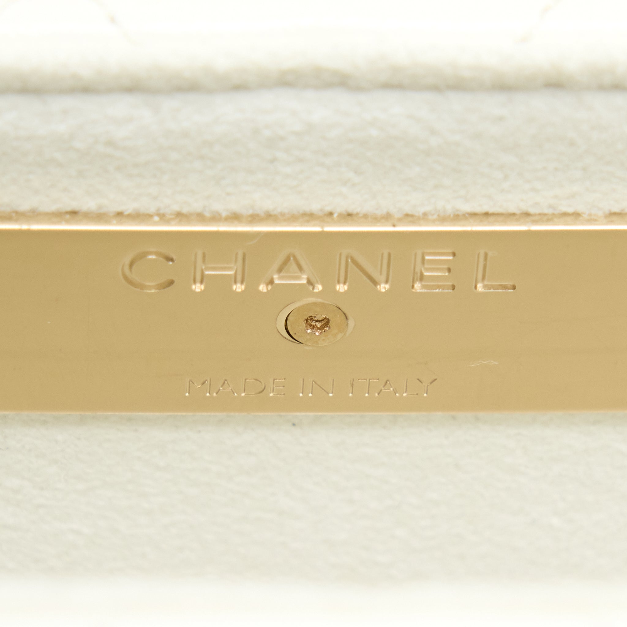 CHANEL RECTANGULAR MINI FLAP PHONE CASE BAG QUILTED LAMBSKIN WHITE LGHW (MICROCHIP)
