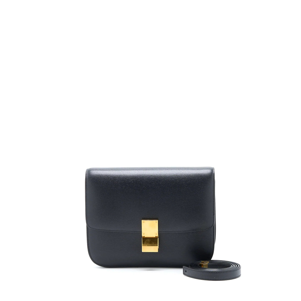 CELINE MEDIUM CLASSIC BOX CALFSKIN LIEGE ANTHRACITE GHW