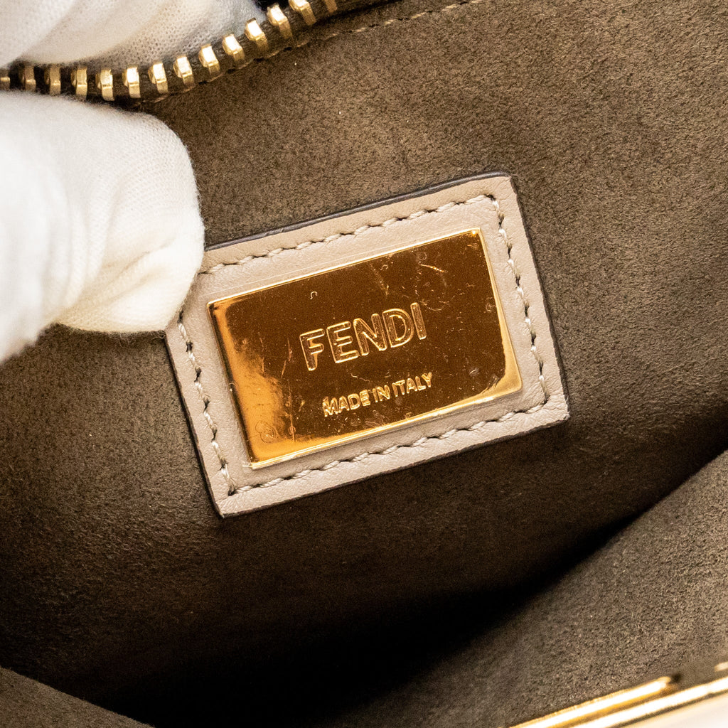 FENDI MEDIUM PEEKABOO BAG CALFSKIN BEIGE GHW