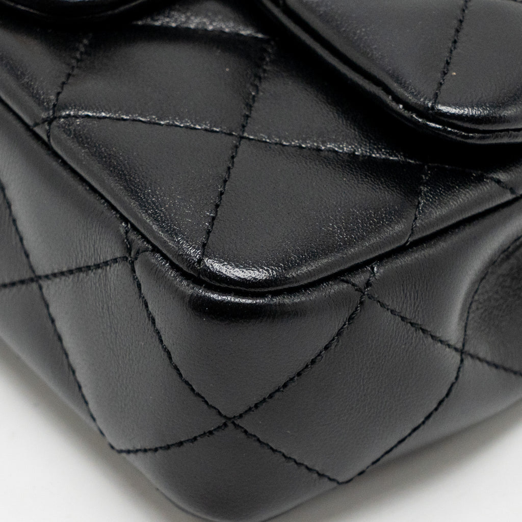 CHANEL 25C COCO LOVE ADJUSTABLE CHAIN SHINY LAMBSKIN BLACK GHW (MICROCHIP)