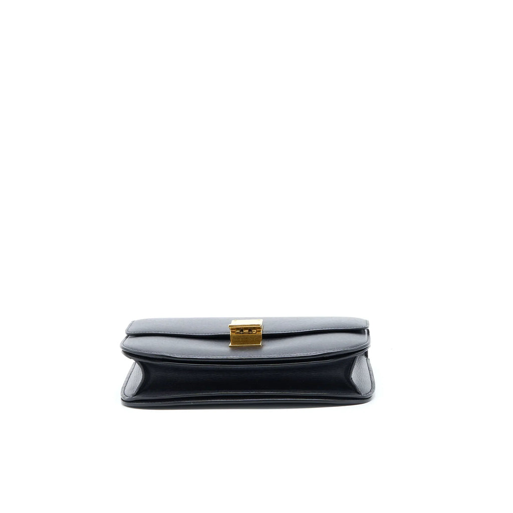 CELINE MEDIUM CLASSIC BOX CALFSKIN LIEGE ANTHRACITE GHW