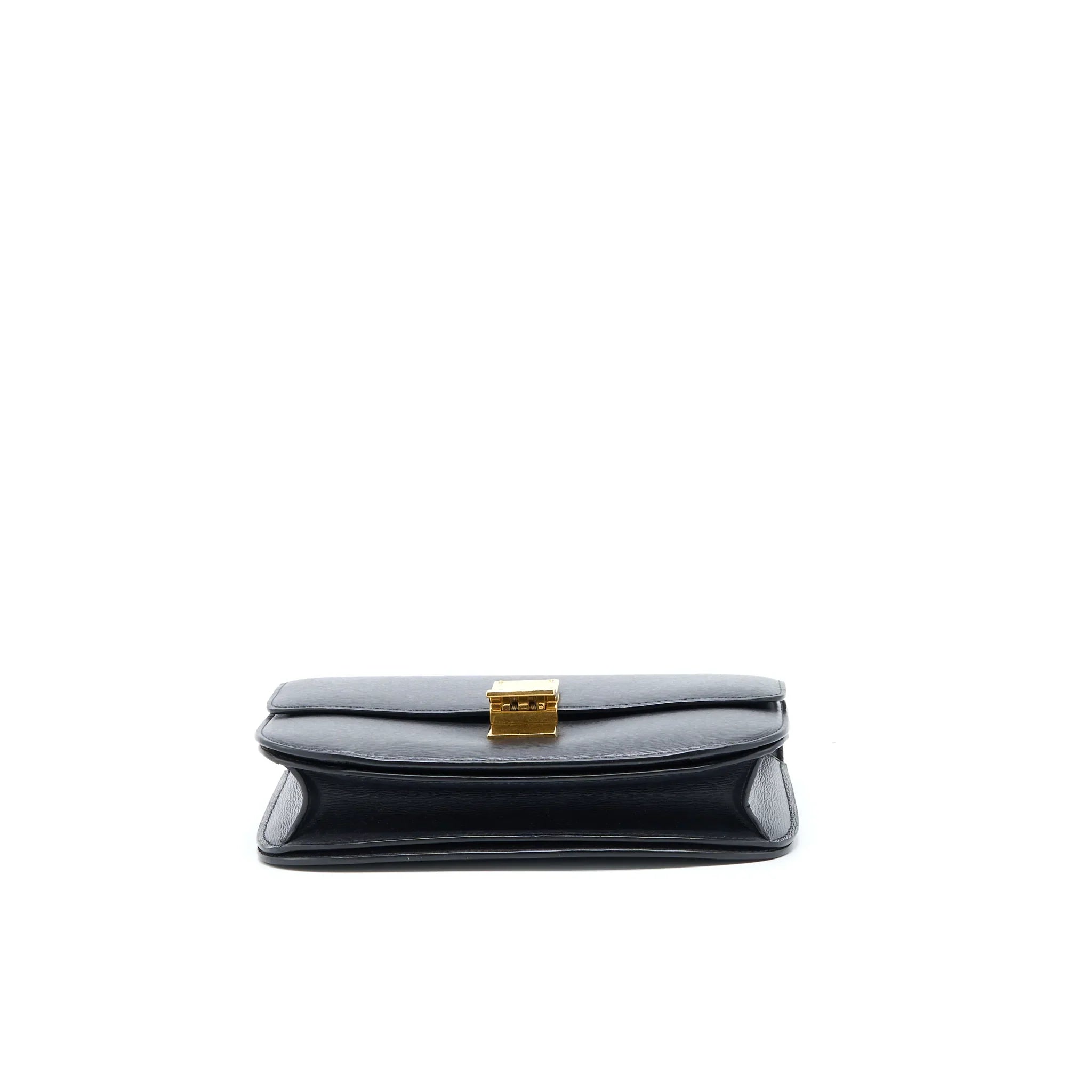 CELINE MEDIUM CLASSIC BOX CALFSKIN LIEGE ANTHRACITE GHW