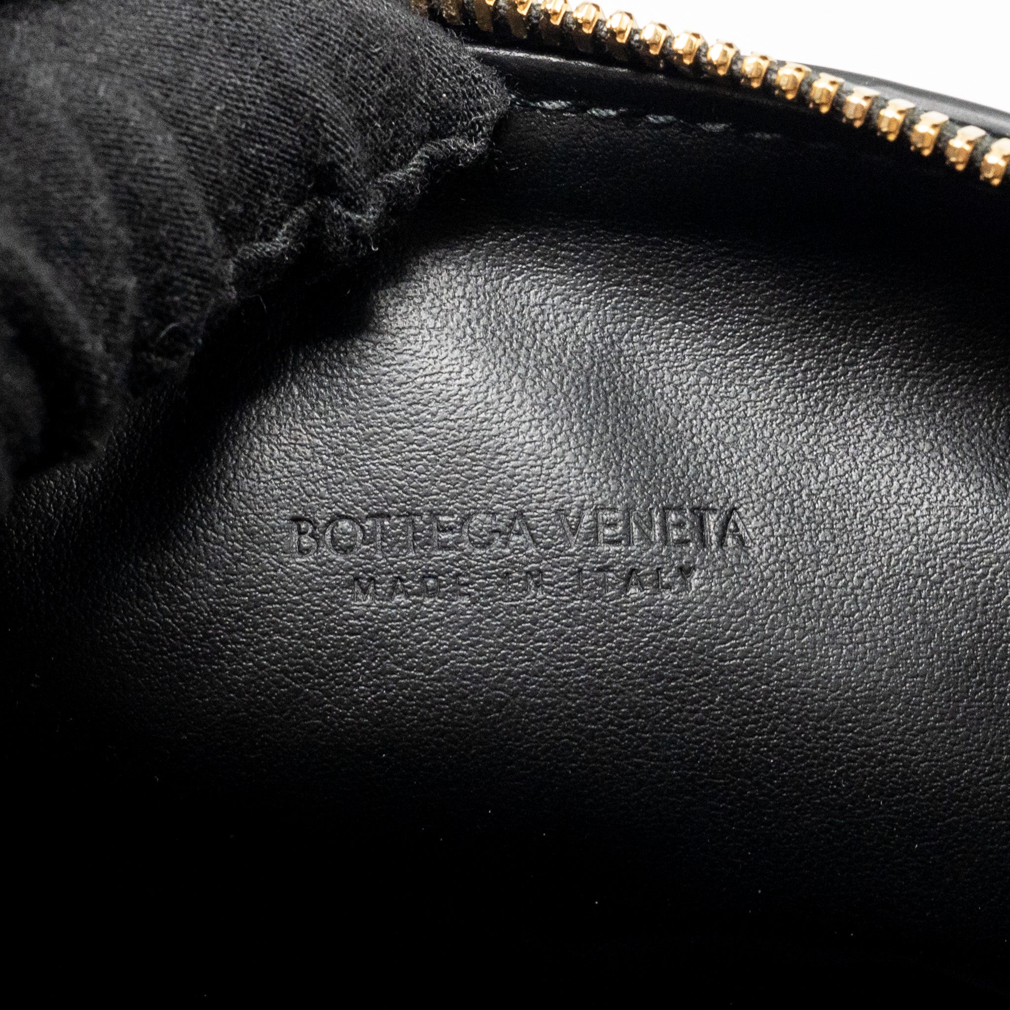 BOTTEGA VENETA MINI WALLACE SHOULDER BAG CALFSKIN BLACK GHW