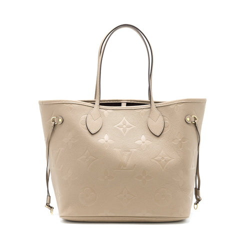 LOUIS VUITTON NEVERFULL MM MONOGRAM EMPREINTE TOURTERELLE GHW (NEW VERSION)