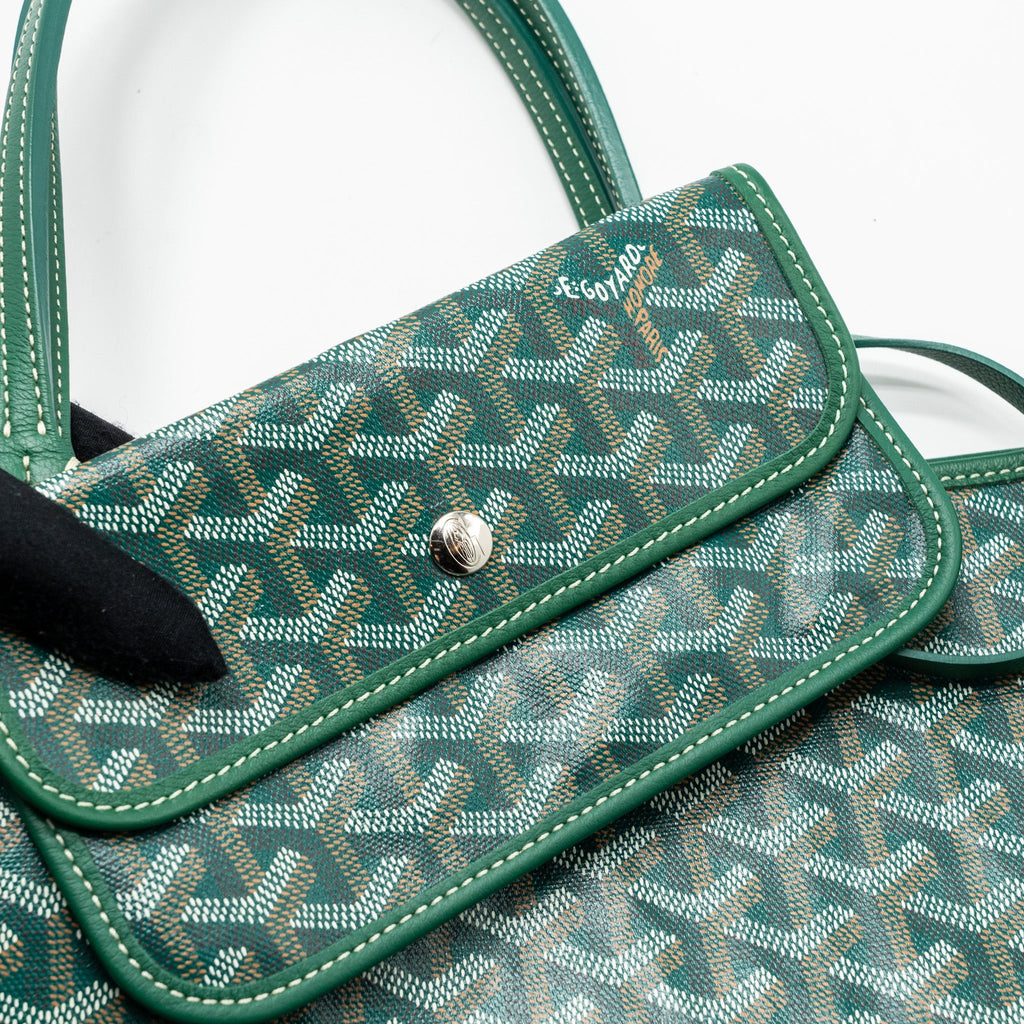 GOYARD SAINT LOUIS PM TOTE BAG GOYARDINE CANVAS GREEN SHW
