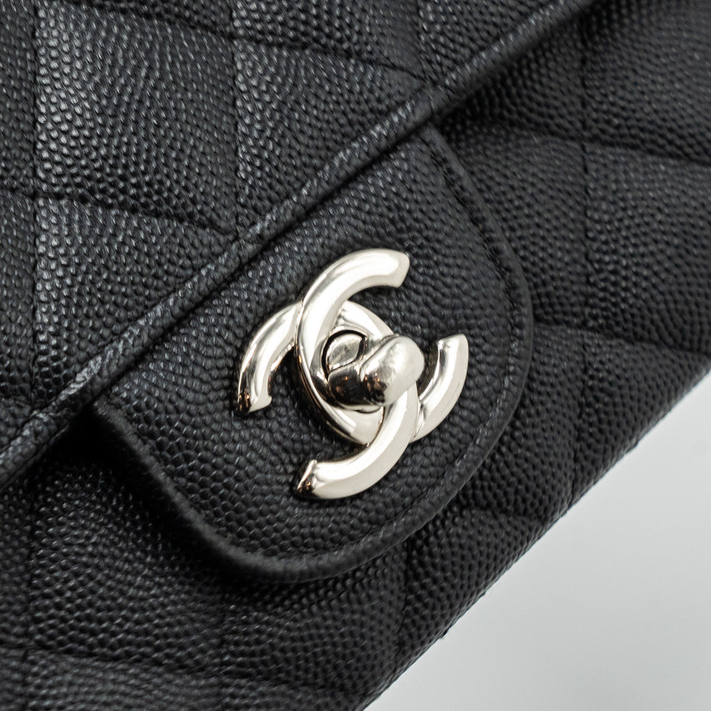 CHANEL CLASSIC MINI RECTANGULAR FLAP BAG CAVIAR BLACK SHW