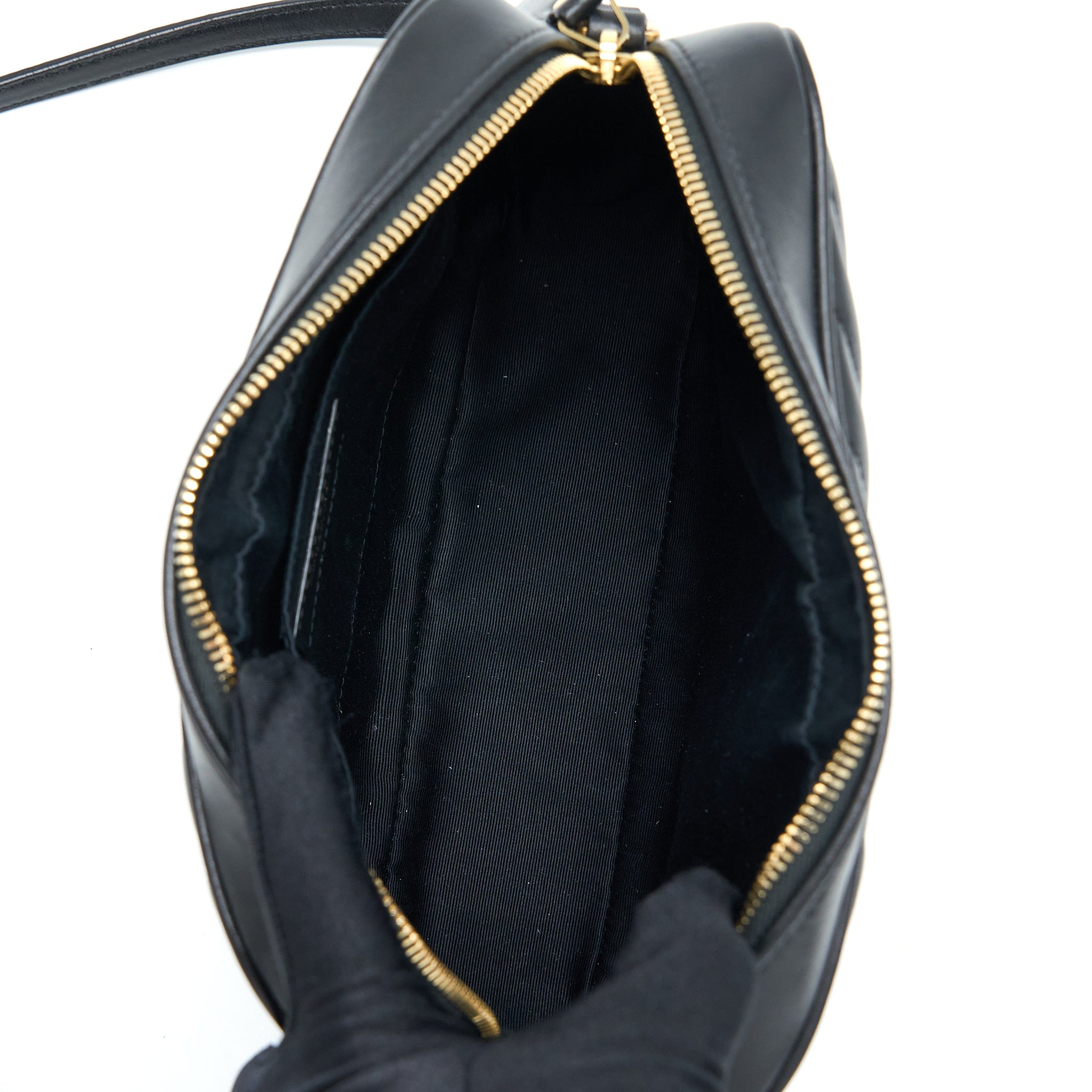 SAINT LAURENT/YSL LOU CAMERA BAG CALFSKIN BLACK GHW