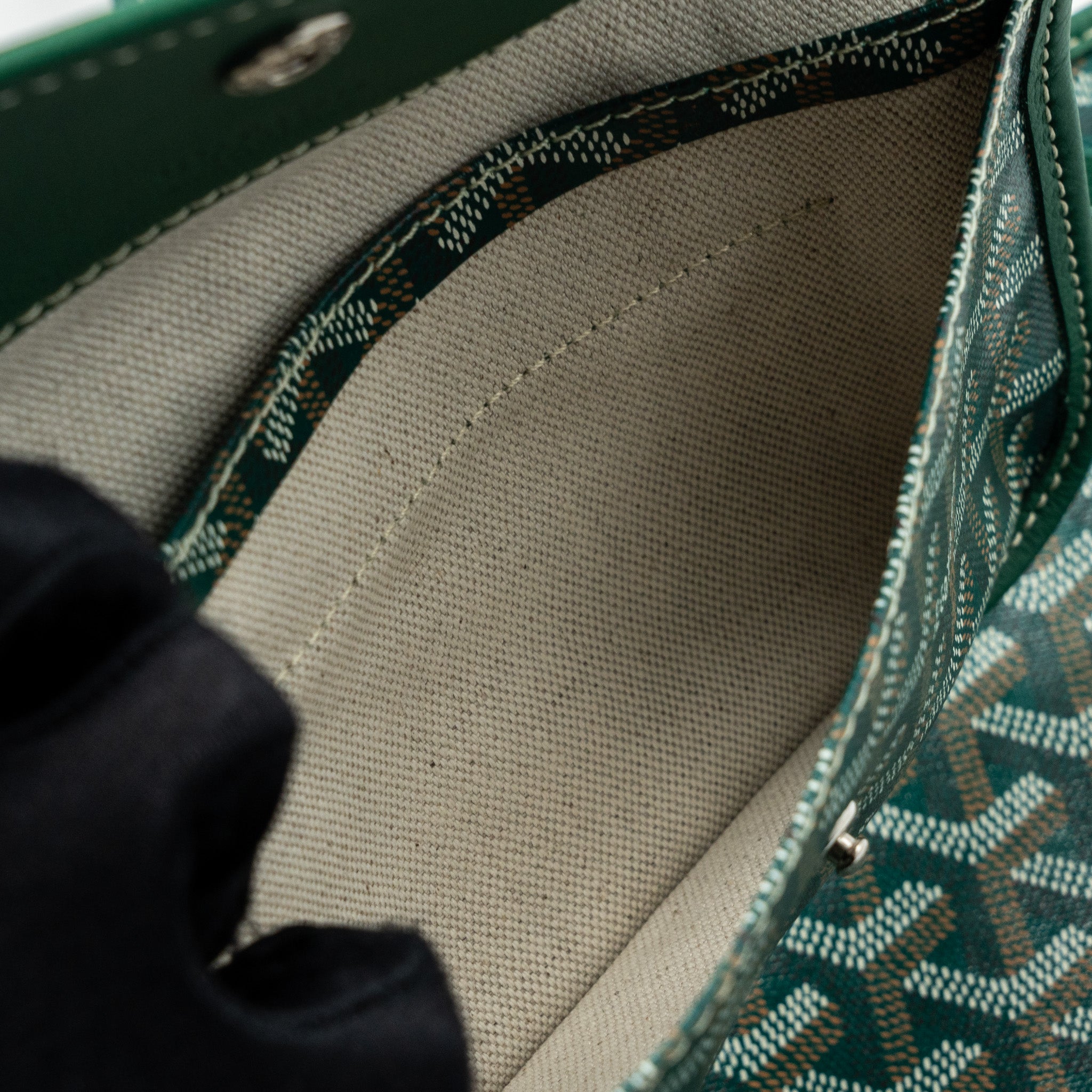 GOYARD SAINT LOUIS PM TOTE BAG GOYARDINE CANVAS GREEN SHW