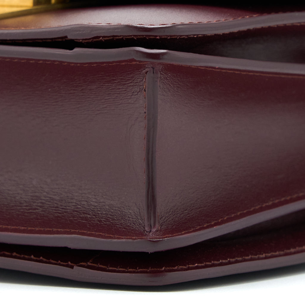 CELINE MINI BOX CALFSKIN BURGUNDY GHW