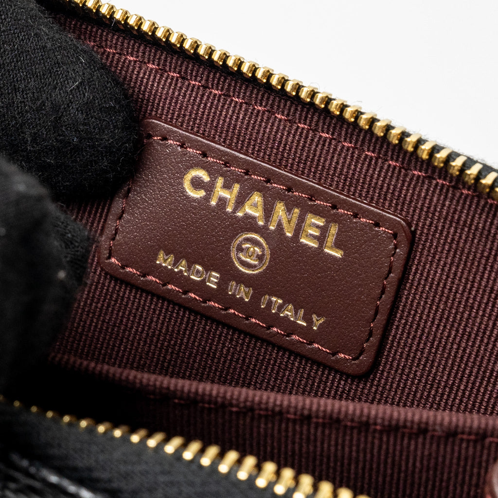 CHANEL ZIPPER CARD HOLDER CAVIAR BLACK GHW(MICROCHIP)