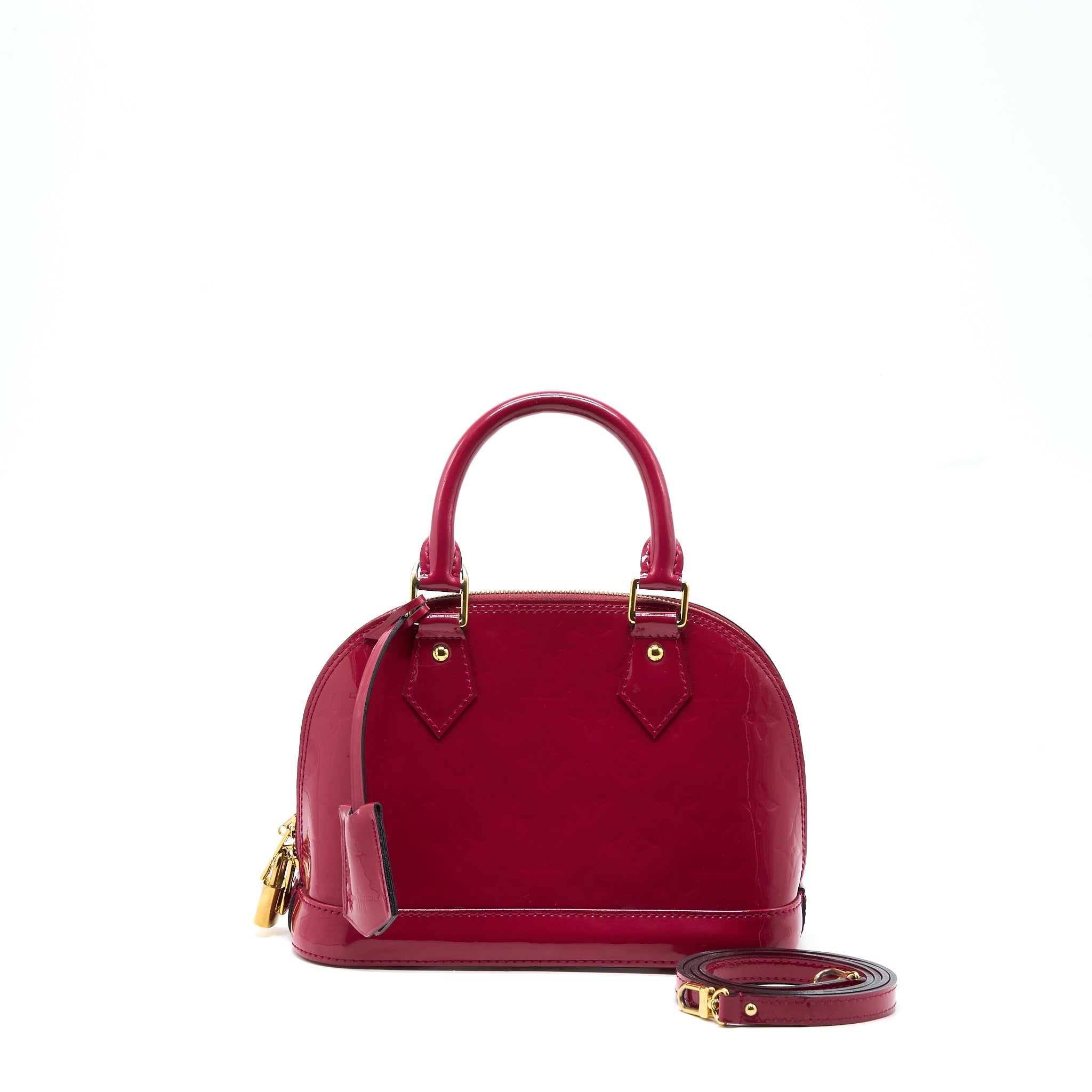 LOUIS VUITTON ALMA BB PATENT DARK PINK GHW