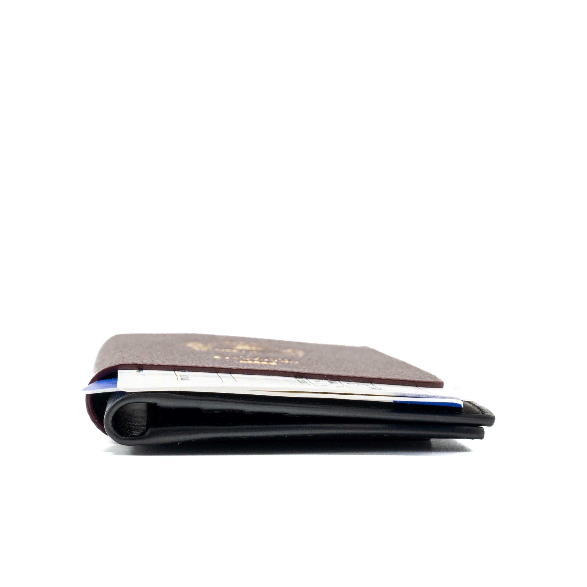 BALENCIAGA PASSPORT LONG WALLET 2 TICKETS CALFSKIN DARK RED