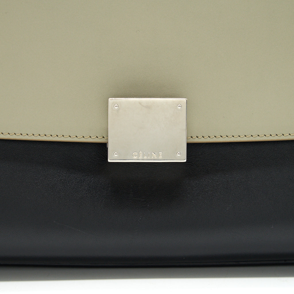 CELINE SMALL TRAPEZE BAG MULTI COLOR GREY/ BLACK/ ORANGE