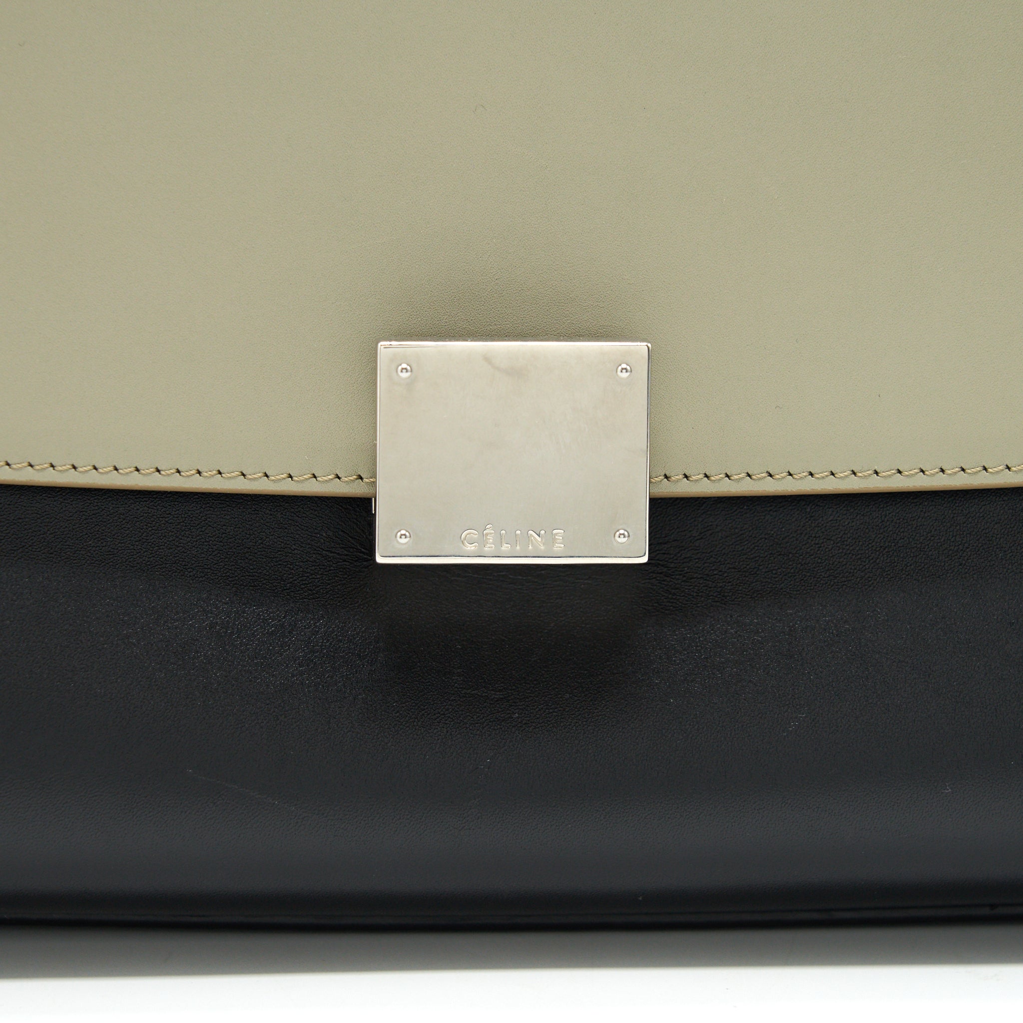 CELINE SMALL TRAPEZE BAG MULTI COLOR GREY/ BLACK/ ORANGE