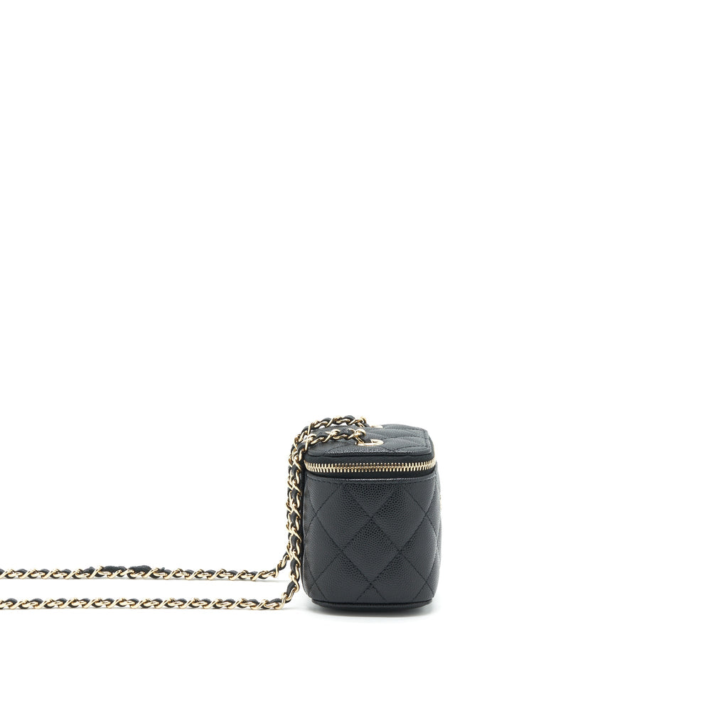 CHANEL MINI VANITY WITH CHAIN CAVIAR BLACK LGHW