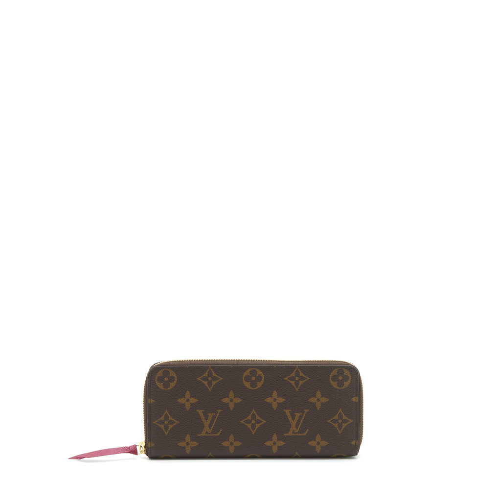 LOUIS VUITTON CLEMENCE LONG WALLET MONOGRAM CANVAS FUCHSIA