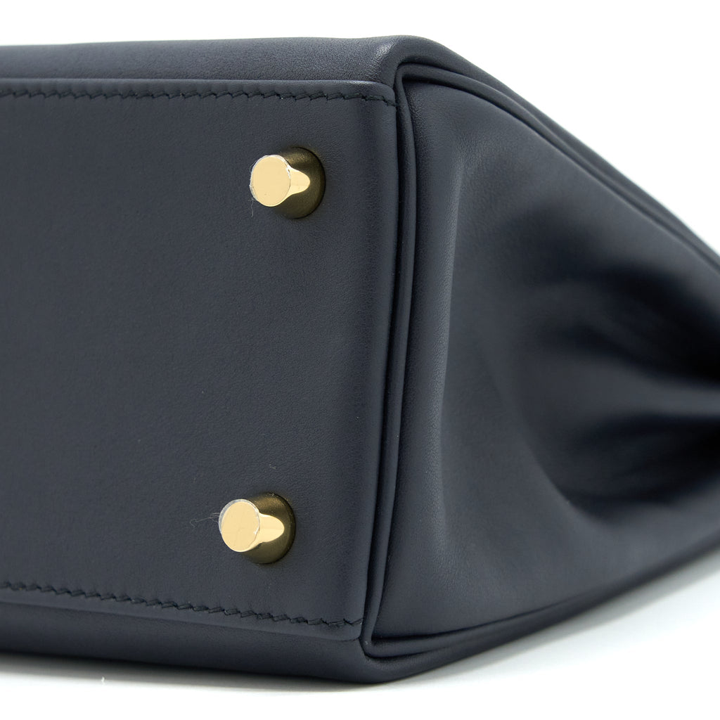 HERMES KELLY 25 COLORMATIC SWIFT BLUE NUIT/CHAI/ETOUPE/GOLD/BLACK GHW