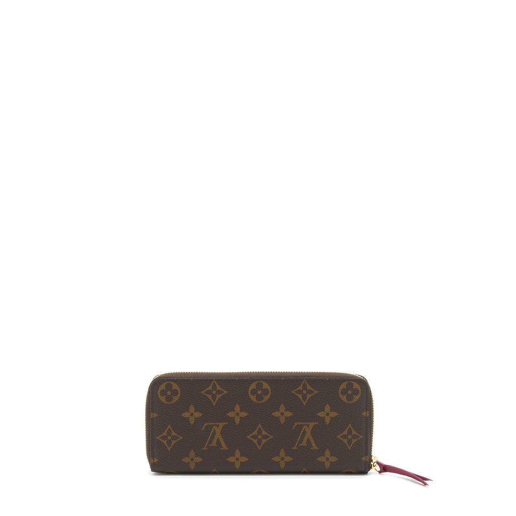 LOUIS VUITTON CLEMENCE LONG WALLET MONOGRAM CANVAS FUCHSIA