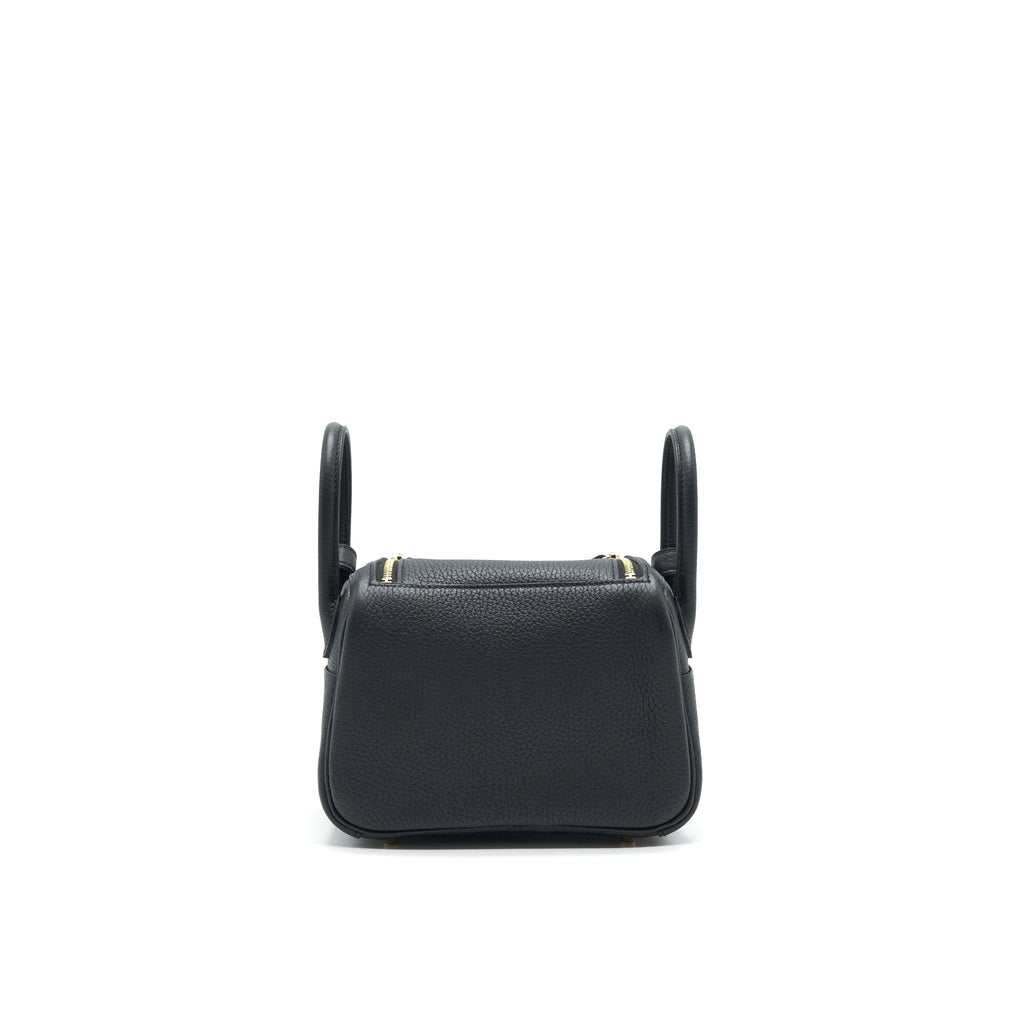 HERMES MINI LINDY CC89 BLACK GHW