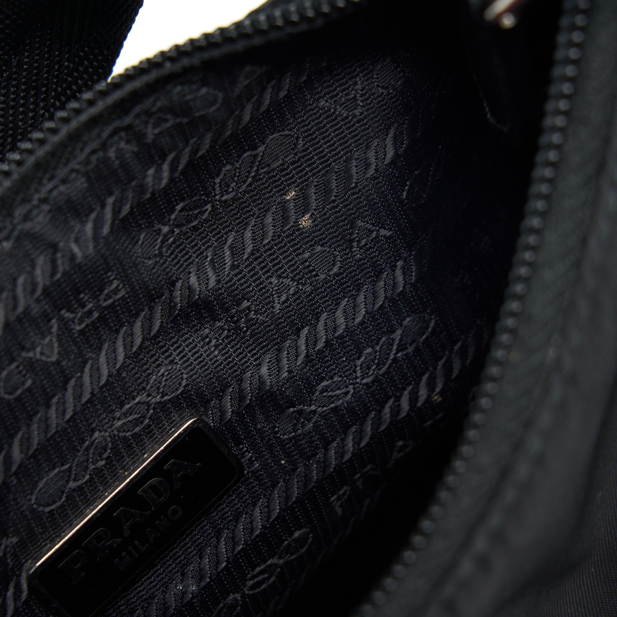 PRADA NYLON MINI TESSUTO SHOULDER BAG BLACK SHW
