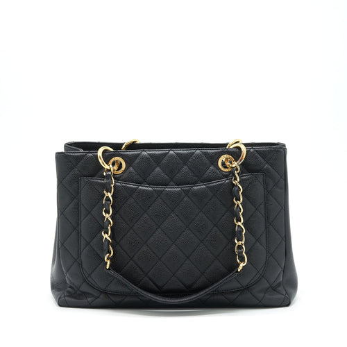 CHANEL GRAND SHOPPING TOTE BAG CAVIAR BLACK GHW