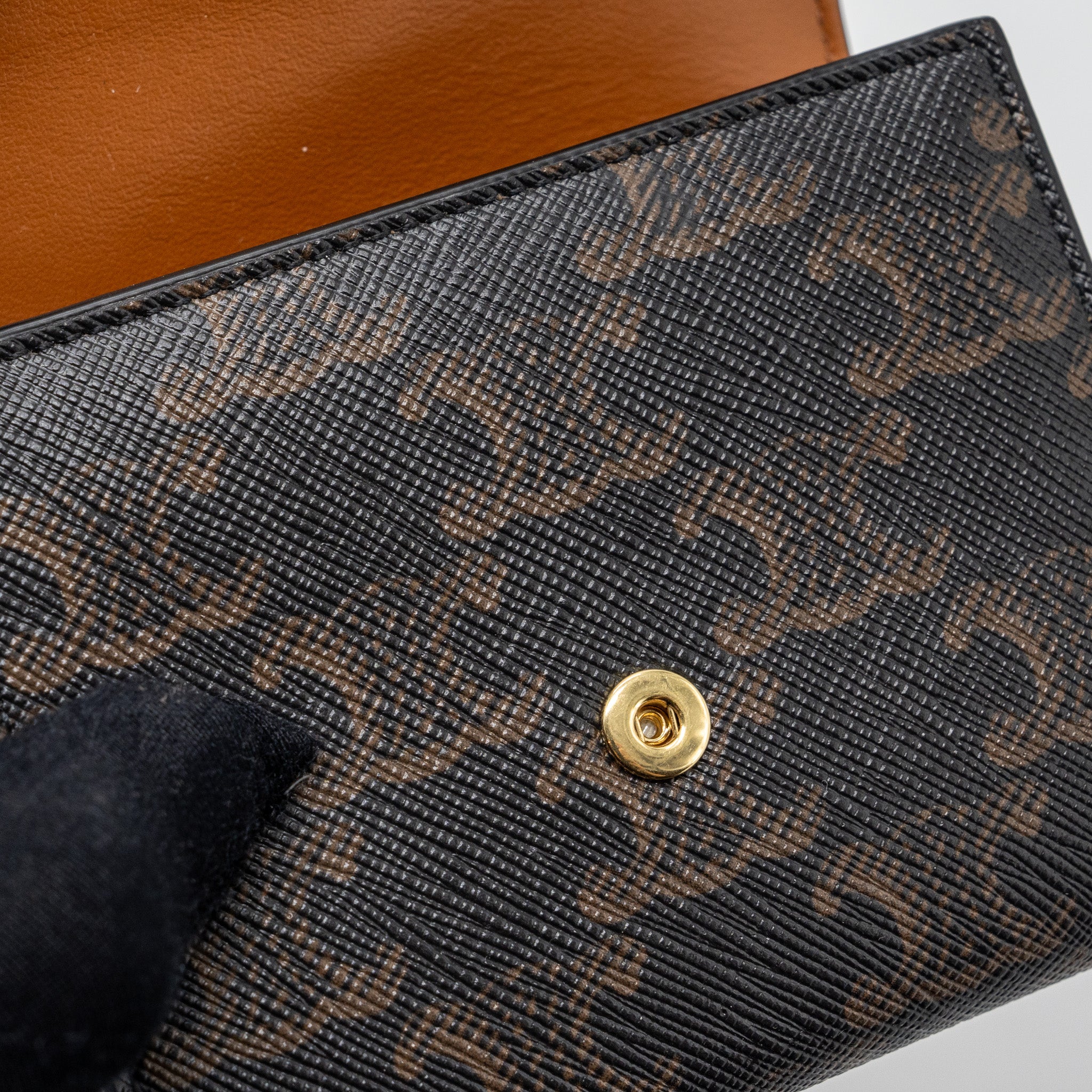 CELINE SMALL TRIOMPHE FLAP WALLET CANVAS TAN GHW