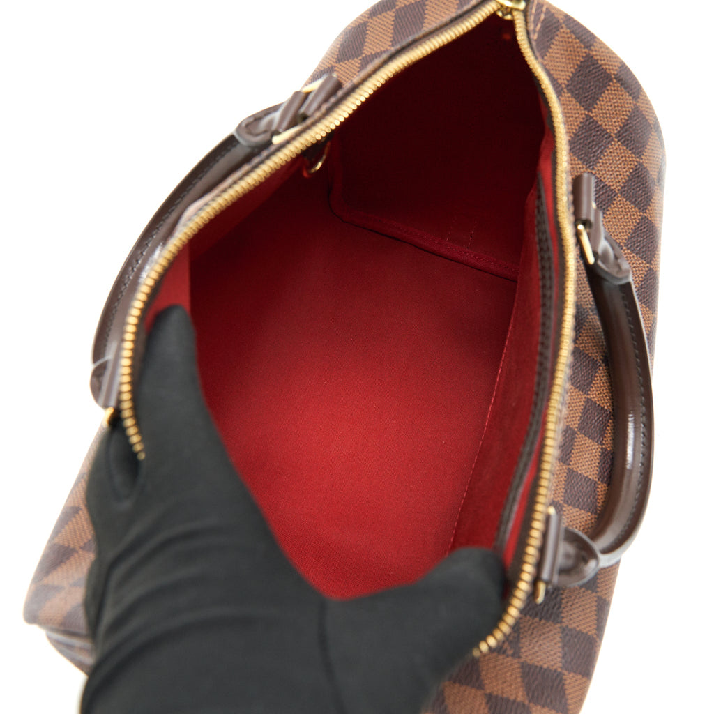 LOUIS VUITTON SPEEDY 30 DAMIER EBENE CANVAS HANDBAG BROWN