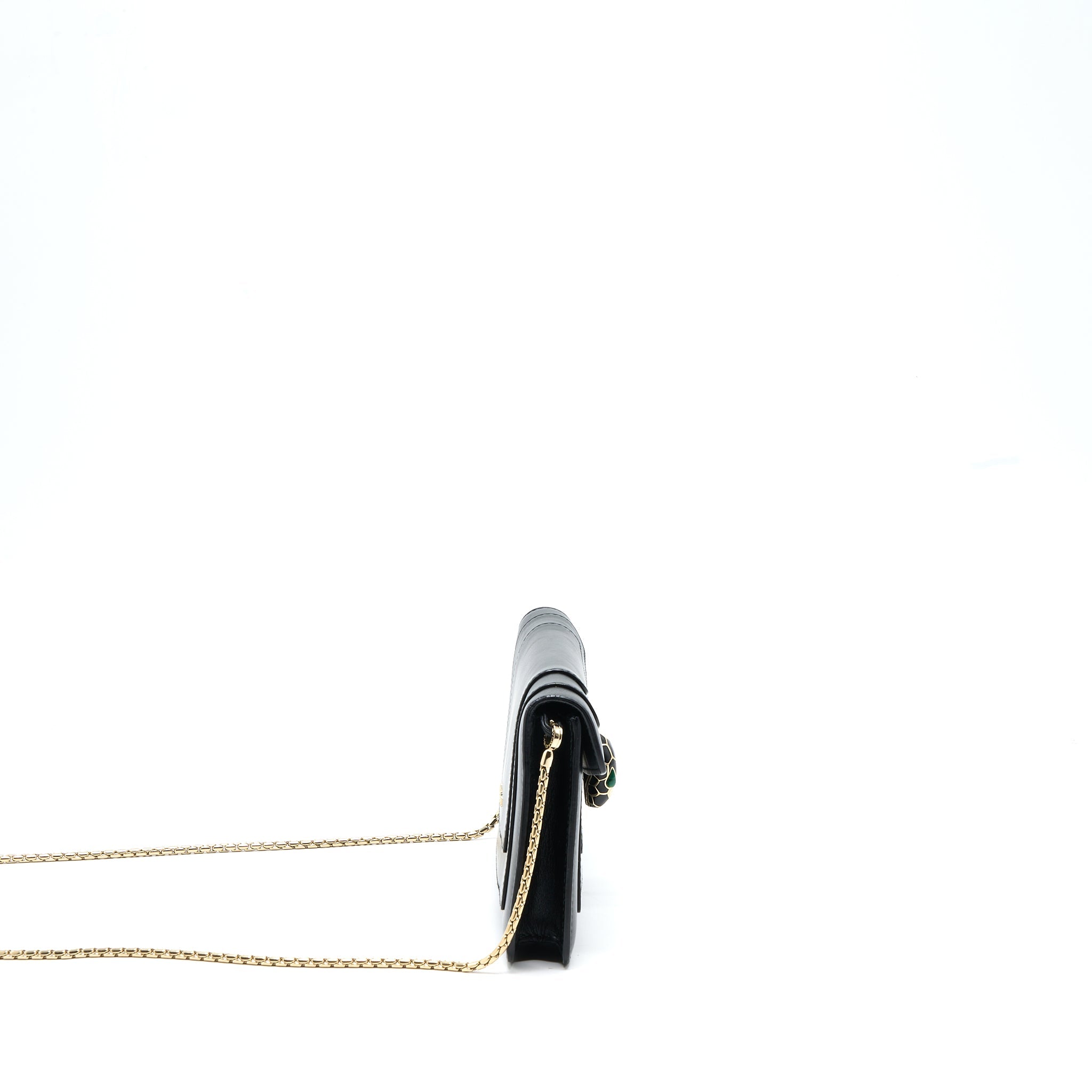 BVLGARI SERPENTI CLUTCH WITH CHAIN CALFSKIN BLACK GHW