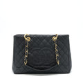 CHANEL GRAND SHOPPING TOTE BAG CAVIAR BLACK GHW