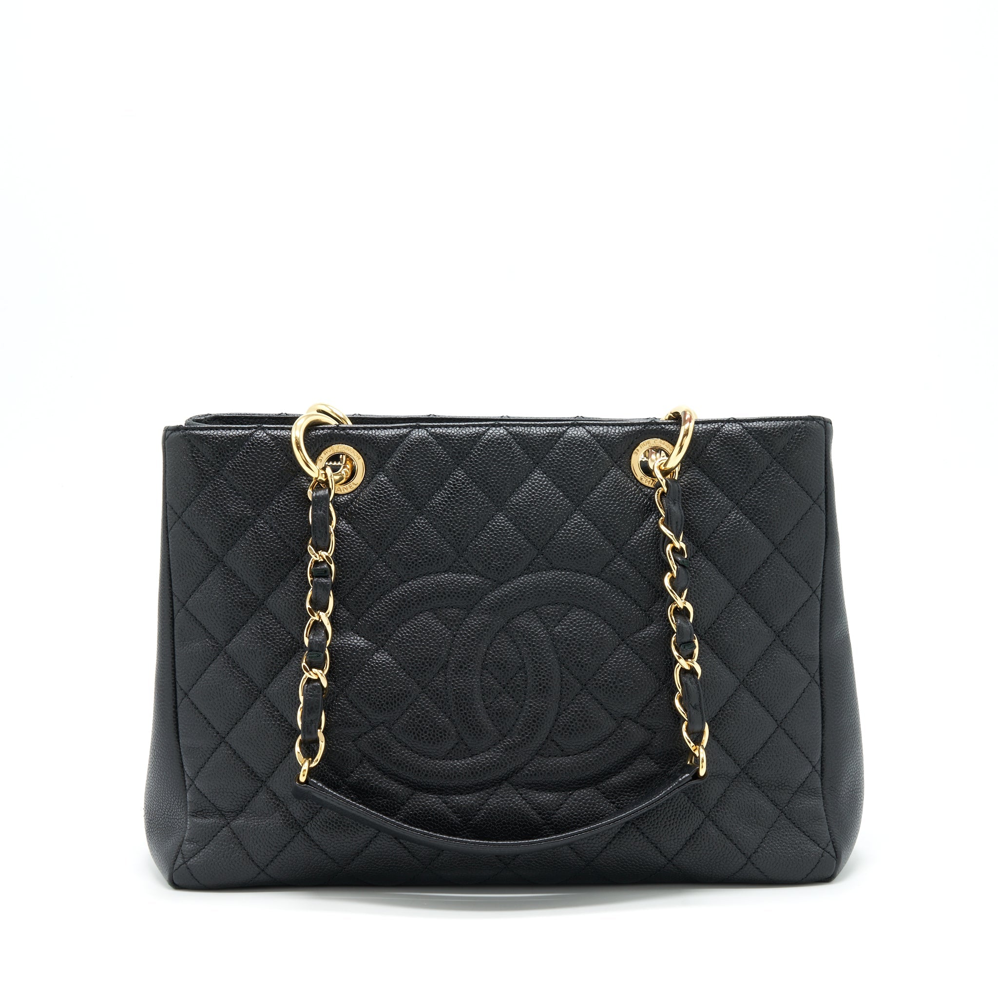 CHANEL GRAND SHOPPING TOTE BAG CAVIAR BLACK GHW