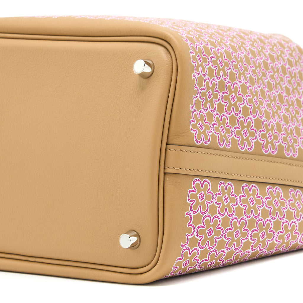 HERMES PICOTIN 18 LOCK BAG LUCKY DAISY SWIFT CHAI/ROSE/BLANC SHW
