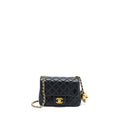 CHANEL PEARL CRUSH MINI SQUARE FLAP BAG LAMBSKIN BLACK GHW (MICROCHIP)