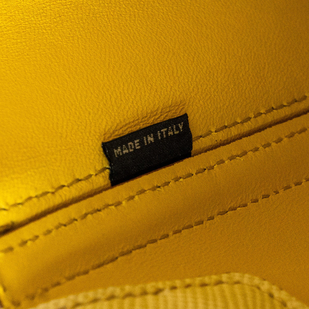 PRADA SMALL SAFFIANO CUIR TOTE BAG CALFSKIN WHITE/YELLOW GHW