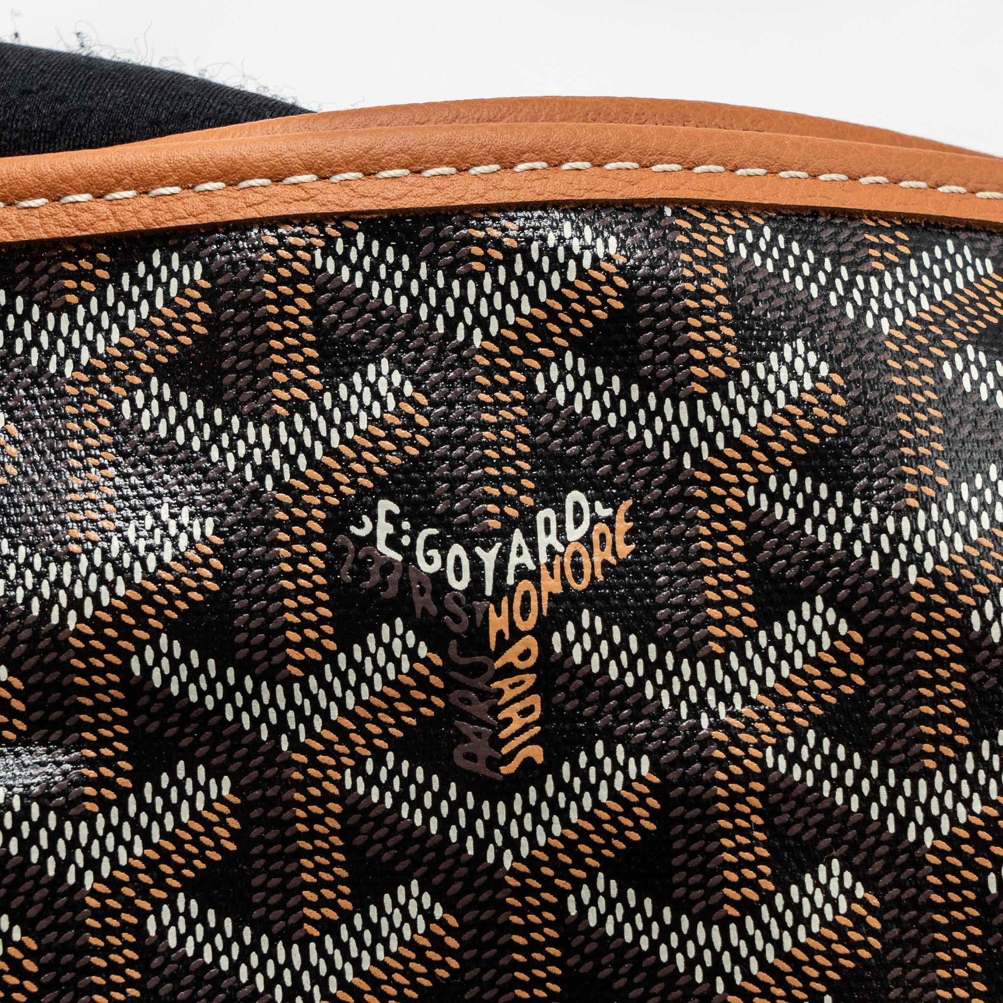 GOYARD SAINT LOUIS PM TOTE CANVAS BLACK/ BROWN SHW