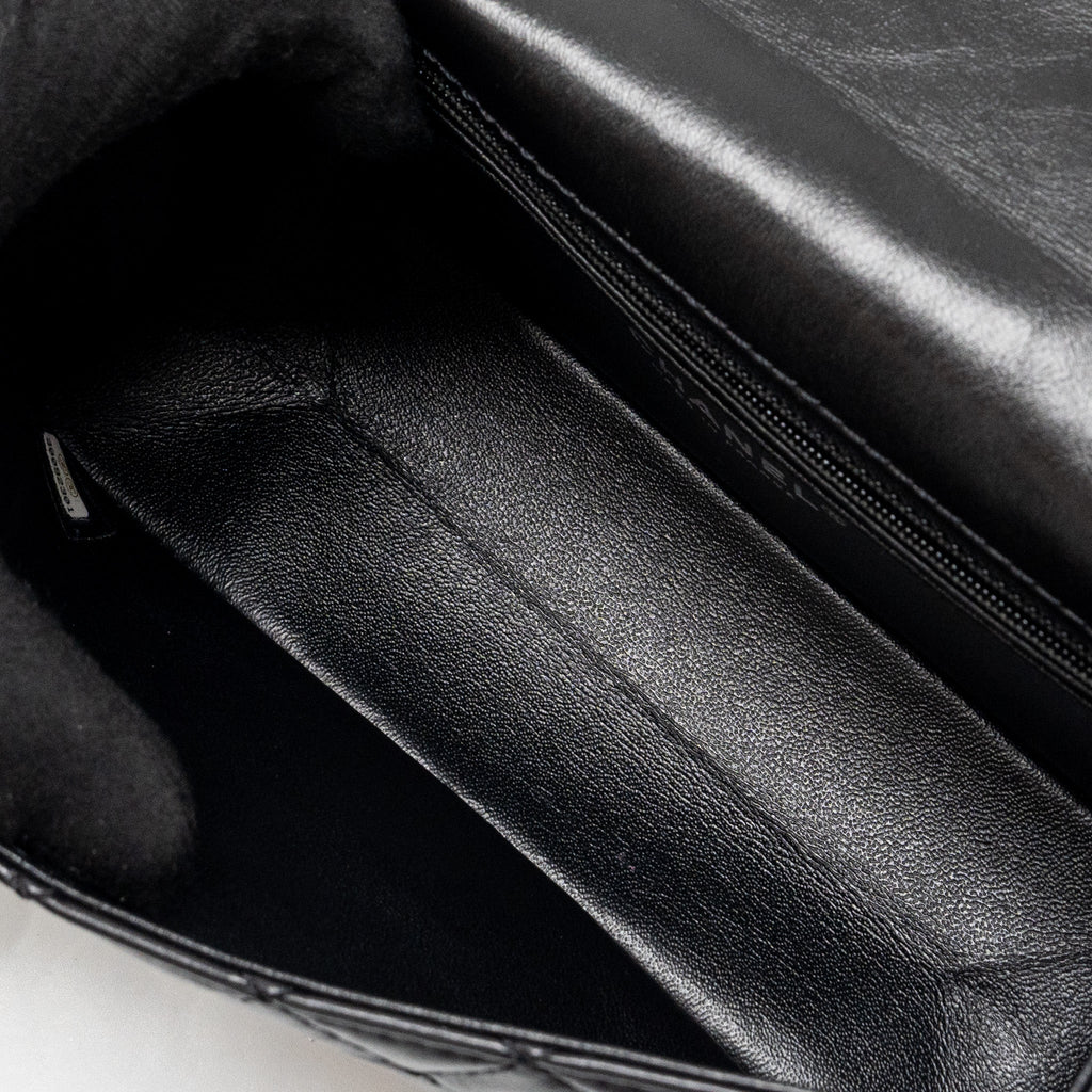 CHANEL MINI 2.55 REISSUE FLAP BAG AGED CALFSKIN BLACK RUTHENIUM HARDWARE