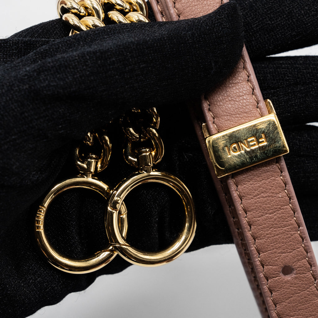 FENDI MINI PEEKABOO STAR CRYSTAL LAMBSKIN DARK PINK GHW