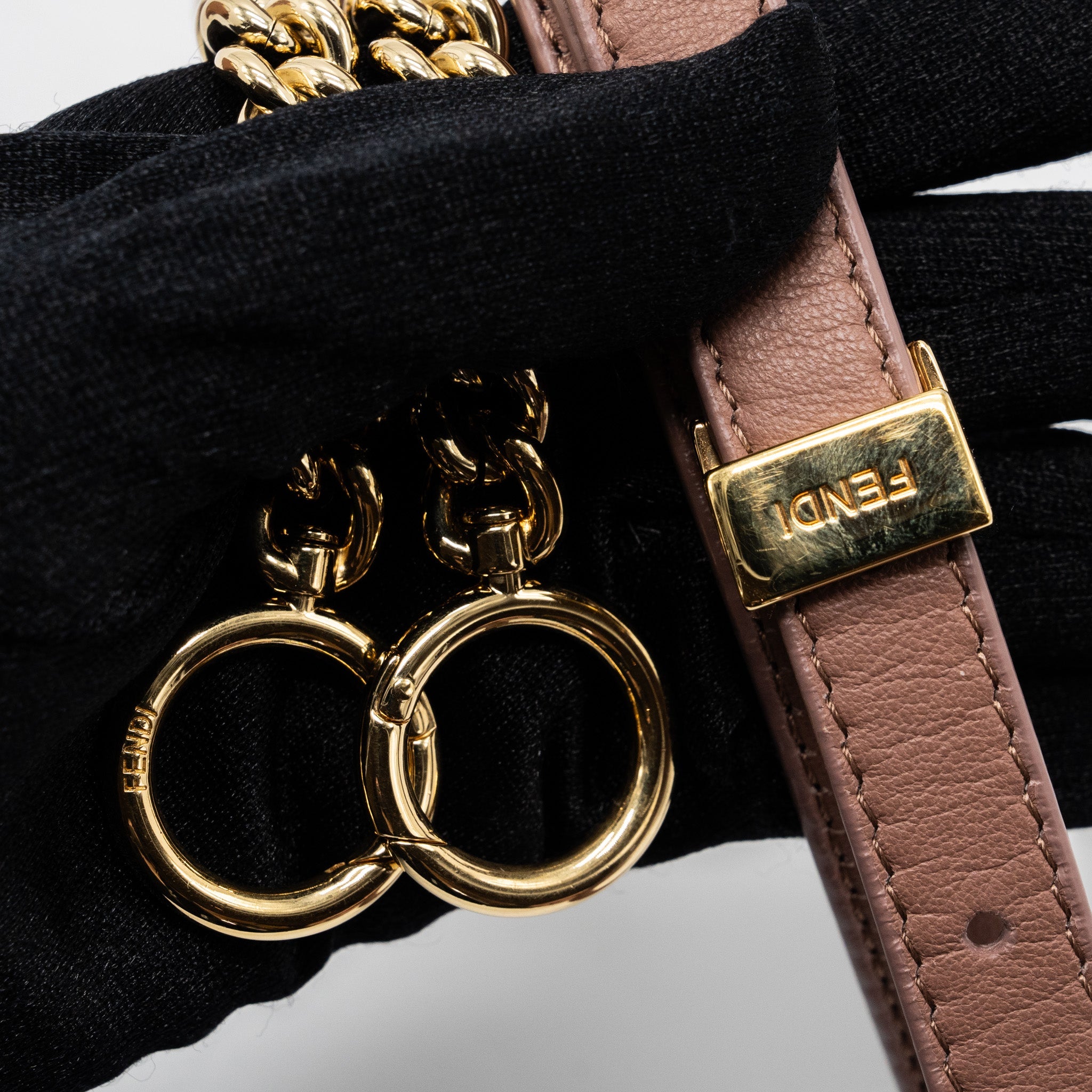 FENDI MINI PEEKABOO STAR CRYSTAL LAMBSKIN DARK PINK GHW