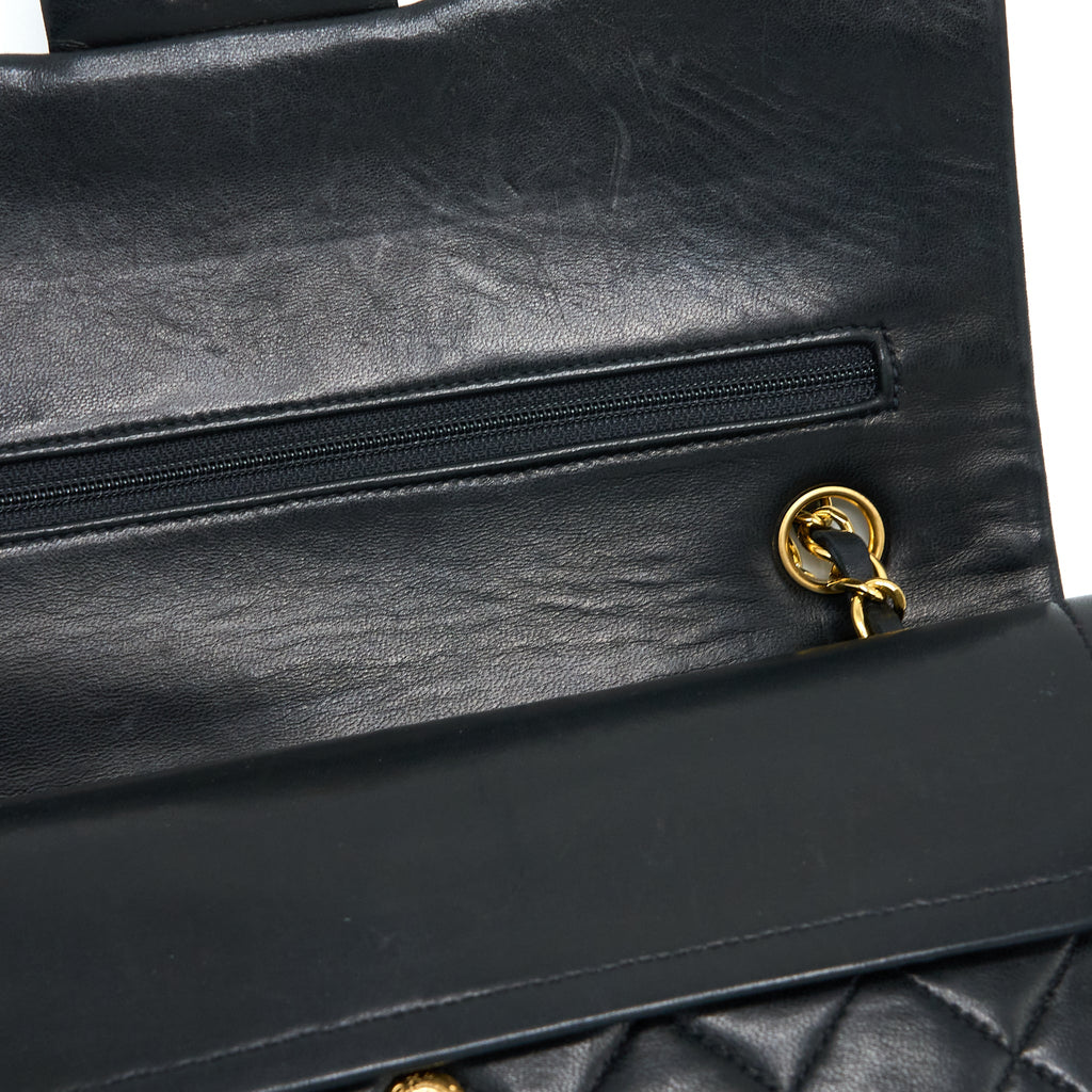 CHANEL VINTAGE FLAP BAG LAMBSKIN BLACK GHW