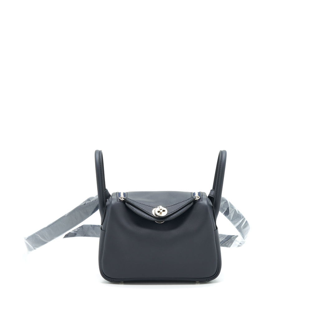 HERMES MINI LINDY SWIFT BLUE INDIGO SHW