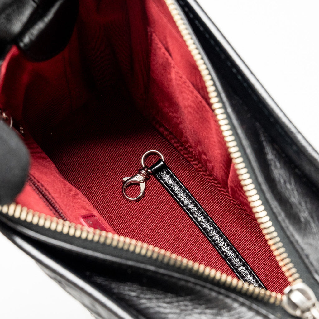 CHANEL SMALL GABRIELLE HOBO BAG AGED CALFSKIN BLACK MULTICOLOUR HARDWARE