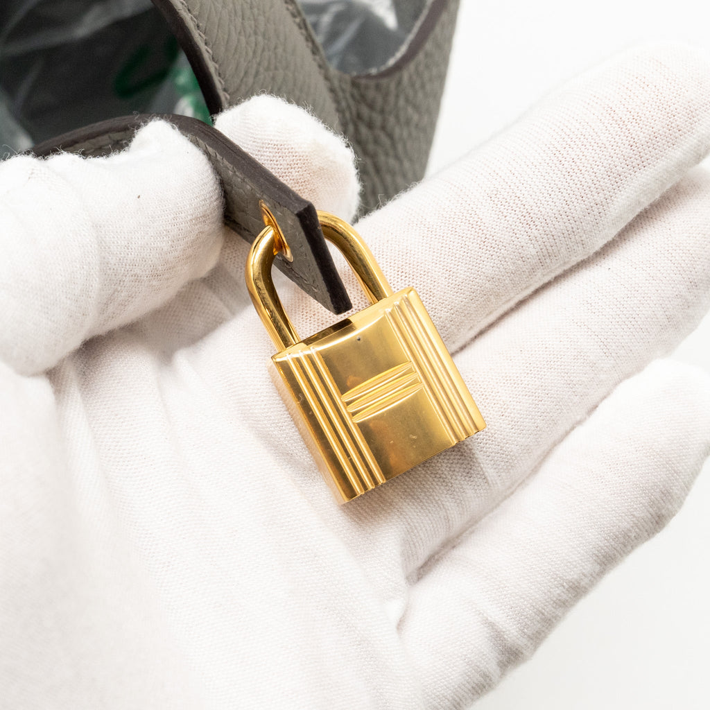 HERMES PICOTIN 18 LOCK BAG CLEMENCE 0L GRIS MEYER GHW