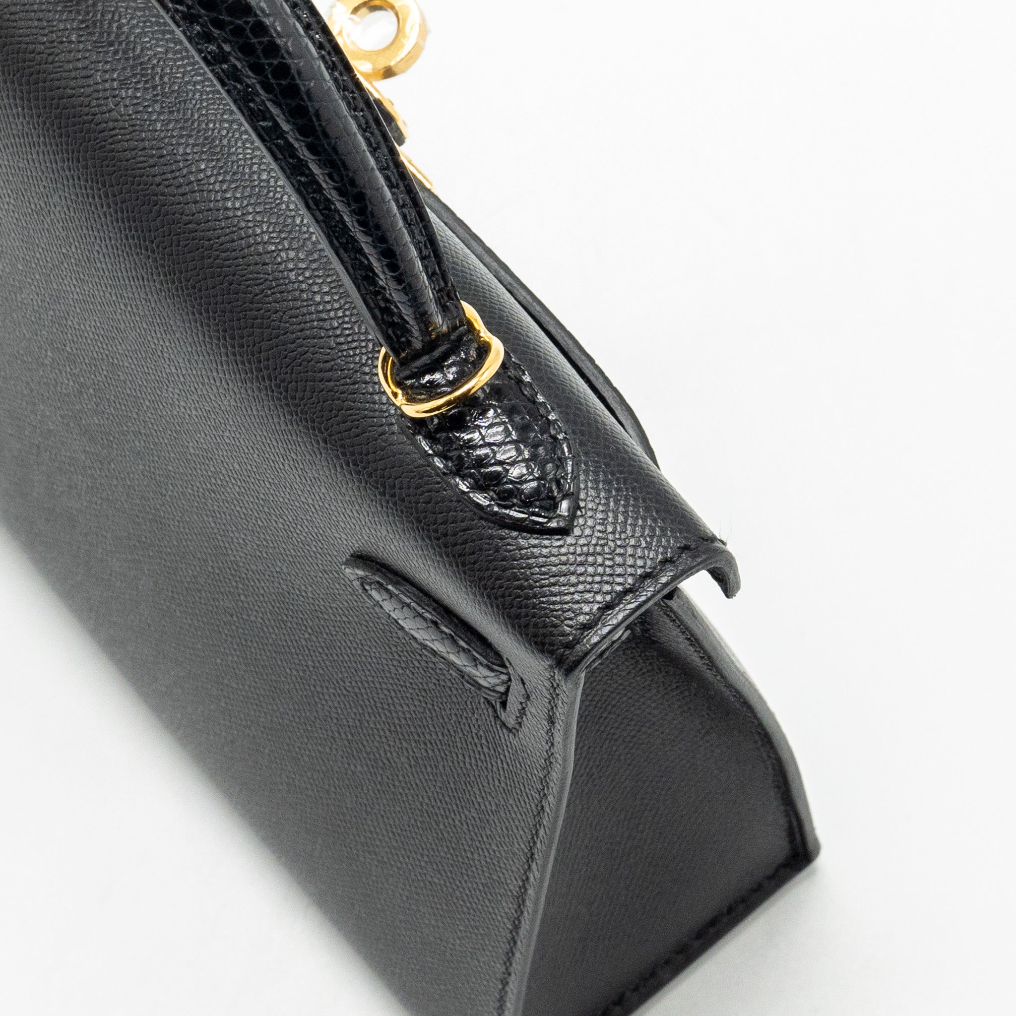 HERMES MINI KELLY II MADAME/LIZARD TOUCH BLACK GHW