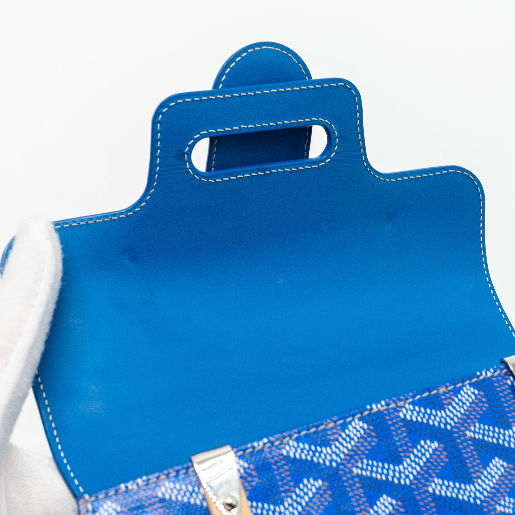 GOYARD STRUCTURE SAIGON PM BAG CANVAS/CALFSKIN BLUE SHW