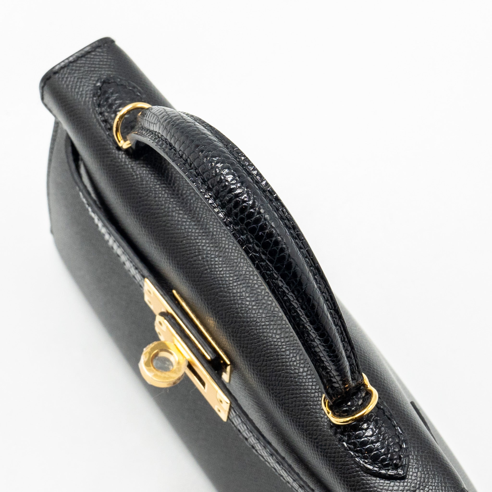 HERMES MINI KELLY II MADAME/LIZARD TOUCH BLACK GHW