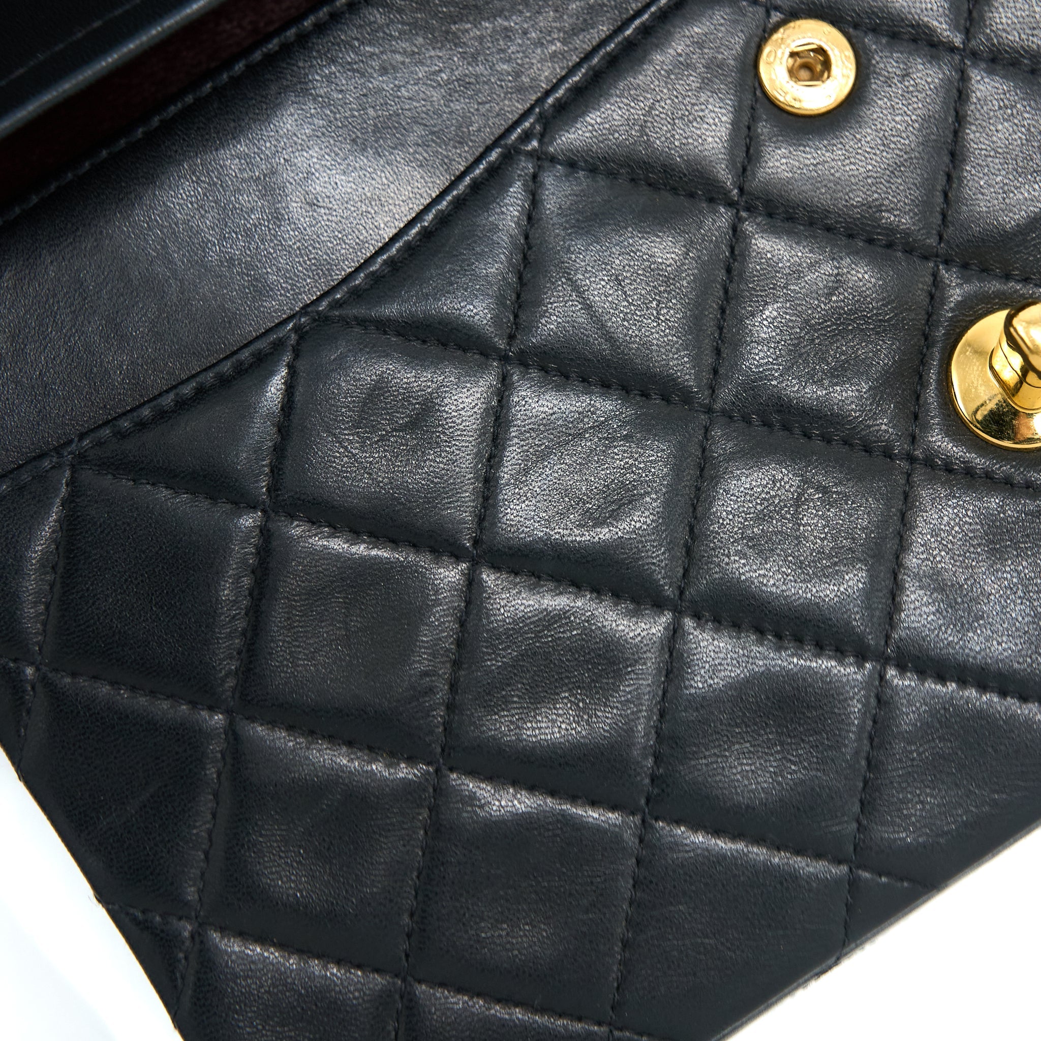 CHANEL VINTAGE FLAP BAG LAMBSKIN BLACK GHW