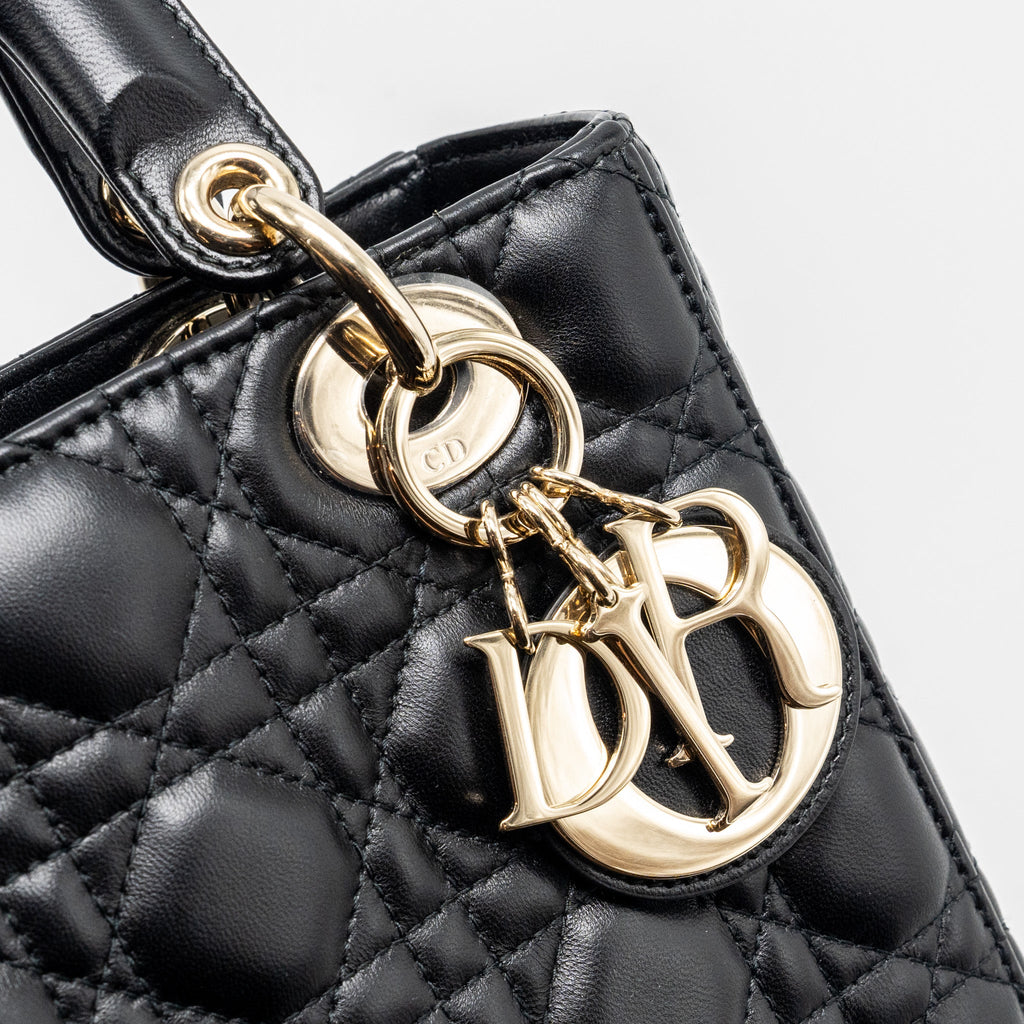 DIOR SMALL MY ABC LADY DIOR BAG LAMBSKIN BLACK LGHW