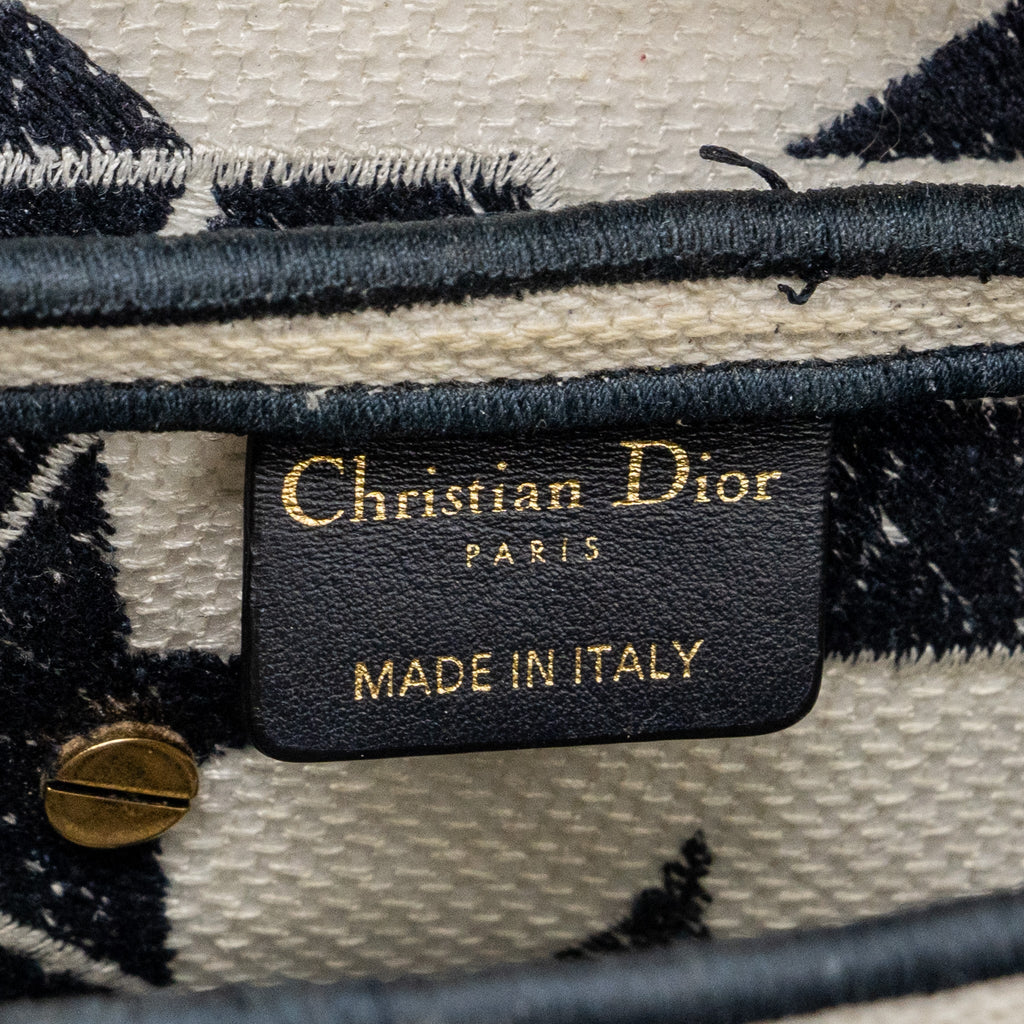 DIOR SADDLE BAG CANVAS LIMITED PRINT DARK BLUE / WHITE GHW