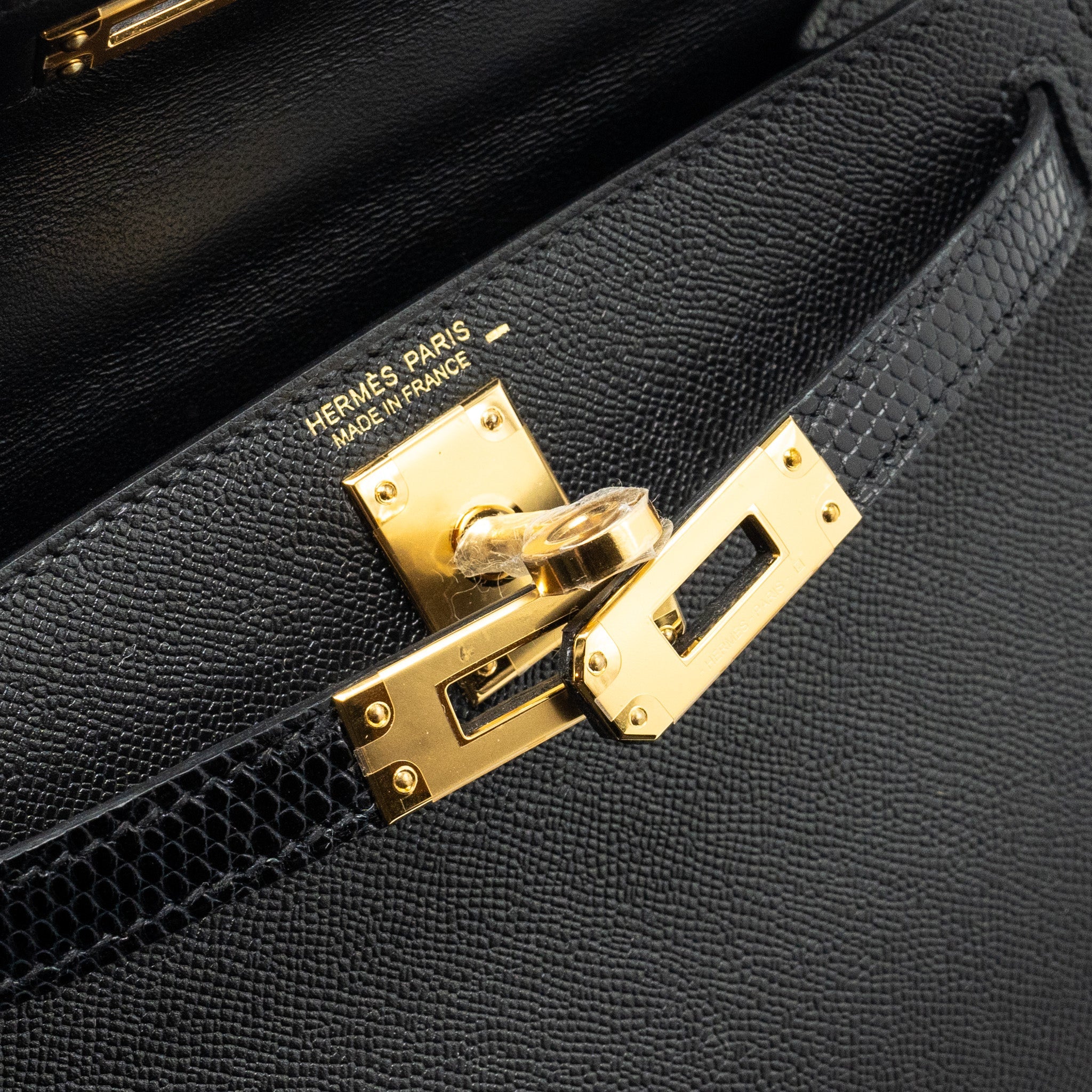 HERMES MINI KELLY II MADAME/LIZARD TOUCH BLACK GHW