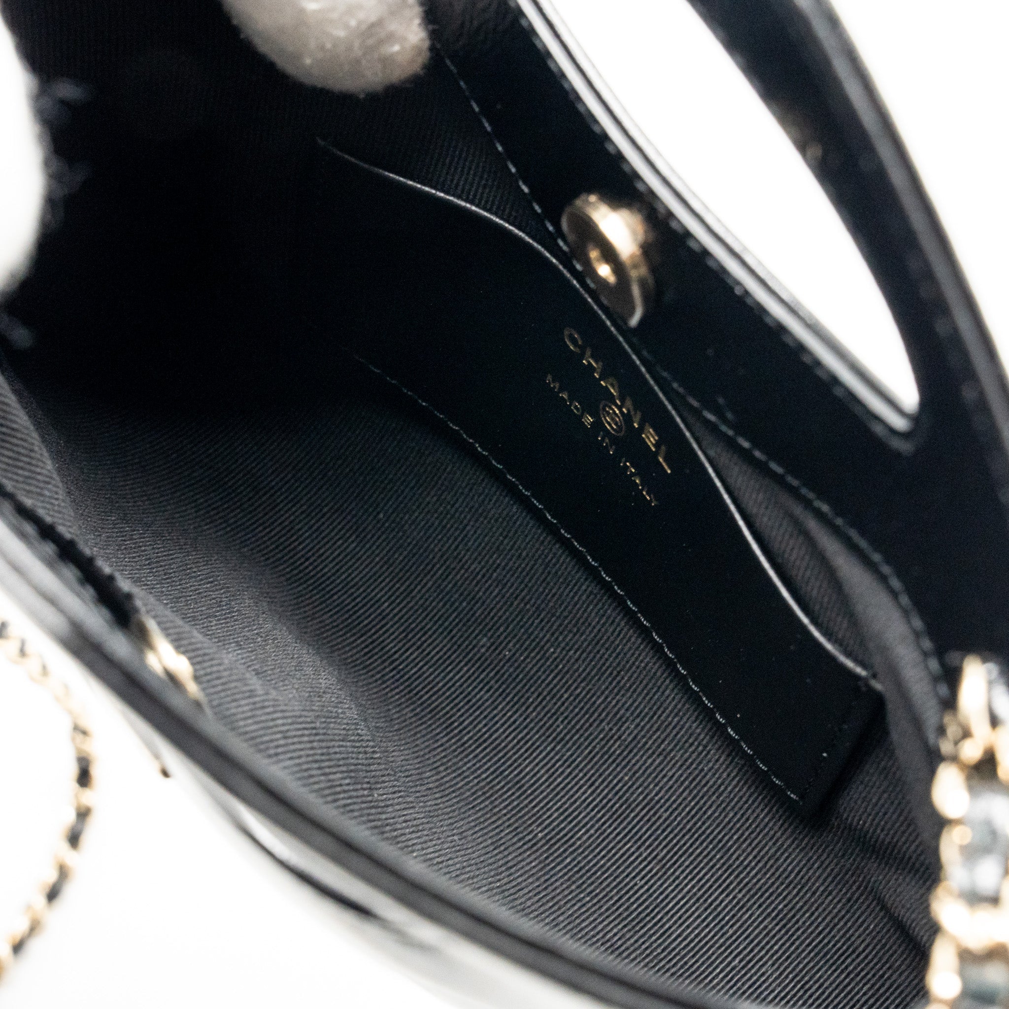 CHANEL MINI 31 CLUTCH WITH CHAIN SHINY LAMBSKIN BLACK LGHW (MICROCHIP)