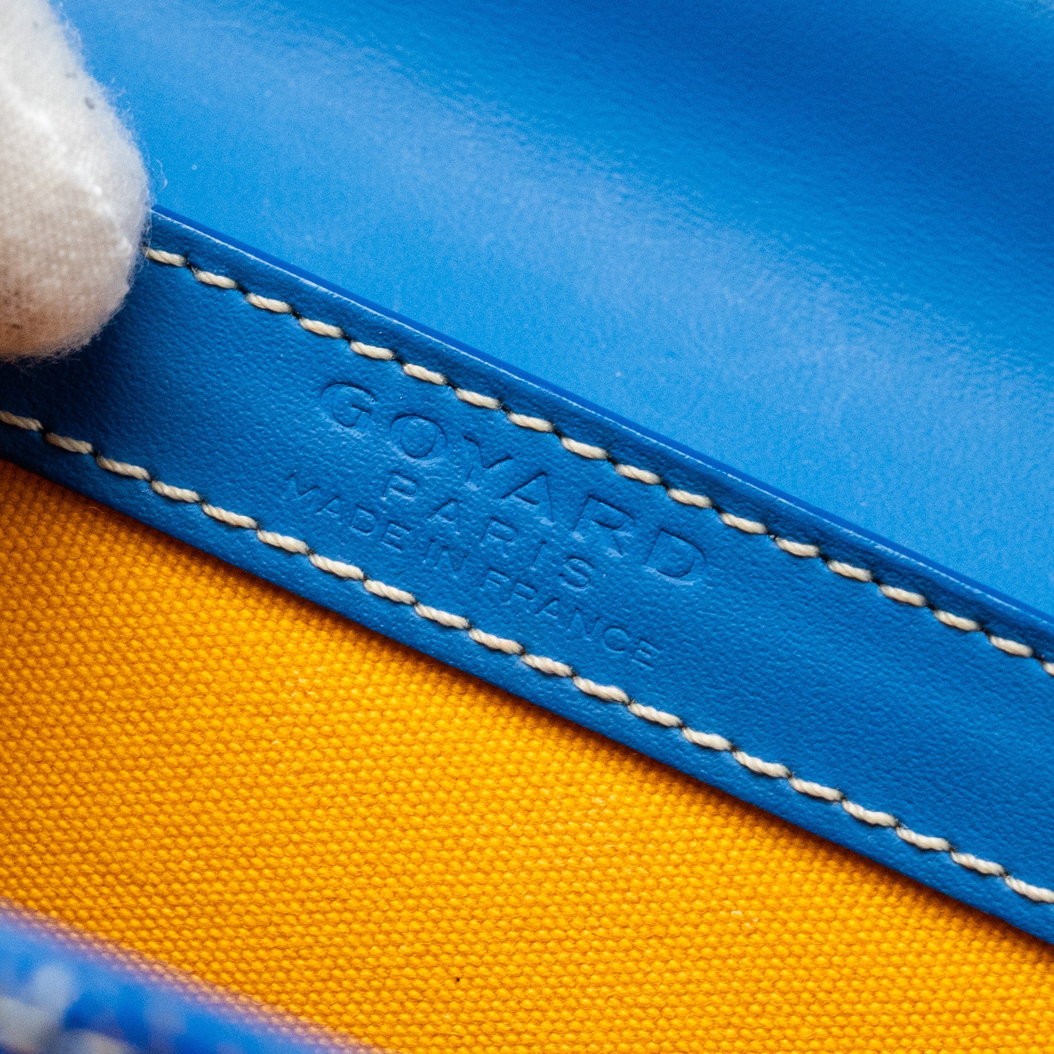 GOYARD STRUCTURE SAIGON PM BAG CANVAS/CALFSKIN BLUE SHW